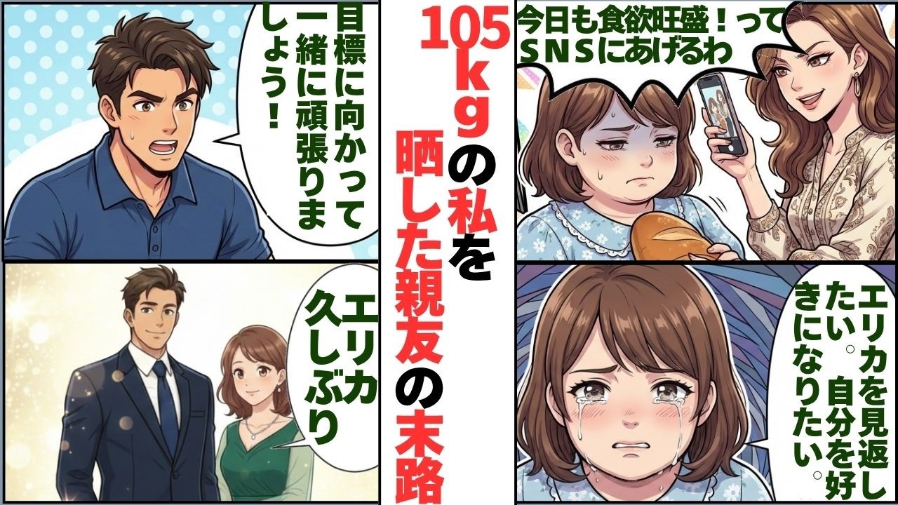 105kgの「名前負けの豚」と親友に晒された私→1年半後、別人の美女として同窓会に現れた結果w