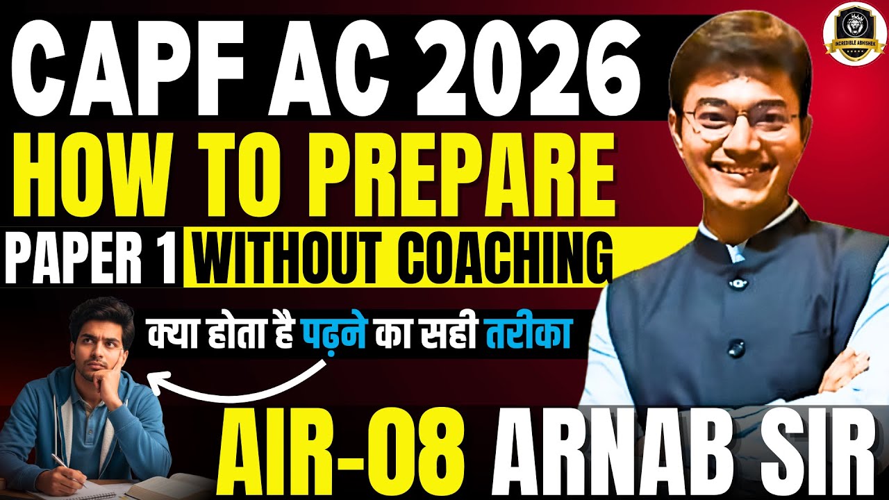 Capf AC 2026 Paper 1 Strategy | How to prepare for Capf AC Exam without ...