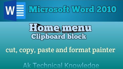 How to use cut, copy, paste and format painter options in Microsoft word