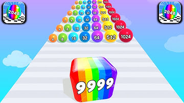 Ball Merge 2048, Marble Run, Canvas Run ​- All Levels Gameplay Android,ios Funny Video KZVMUTW