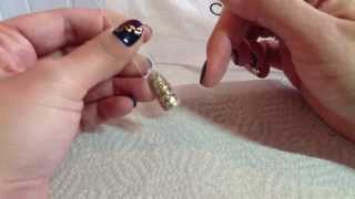 CND Shellac Nail Art with 3D embossed gold foil effect