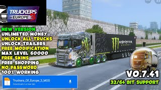 Truckers of Europe 3 MOD APK v0.7.41 | Unlimited Money, Unlock All Truck Containers | Level 60000 XP
