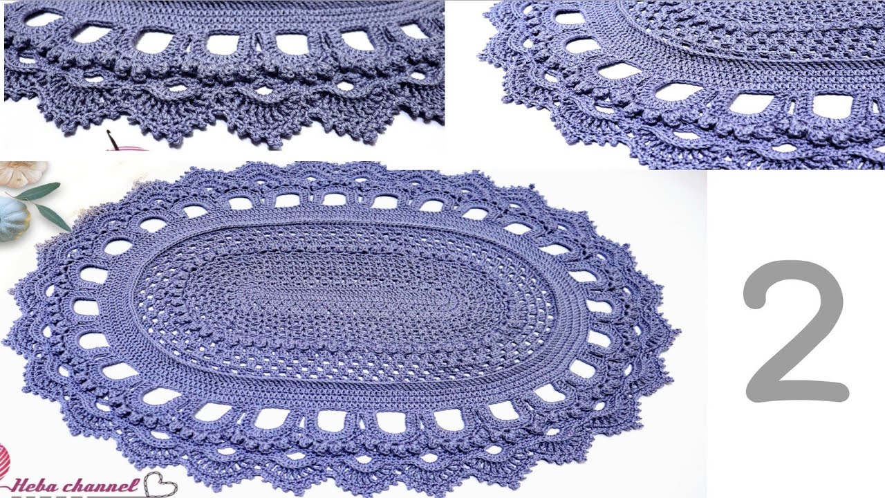 كروشيه طريقة عمل مفرش او سجاده بشكل جميل الجزء الثانى