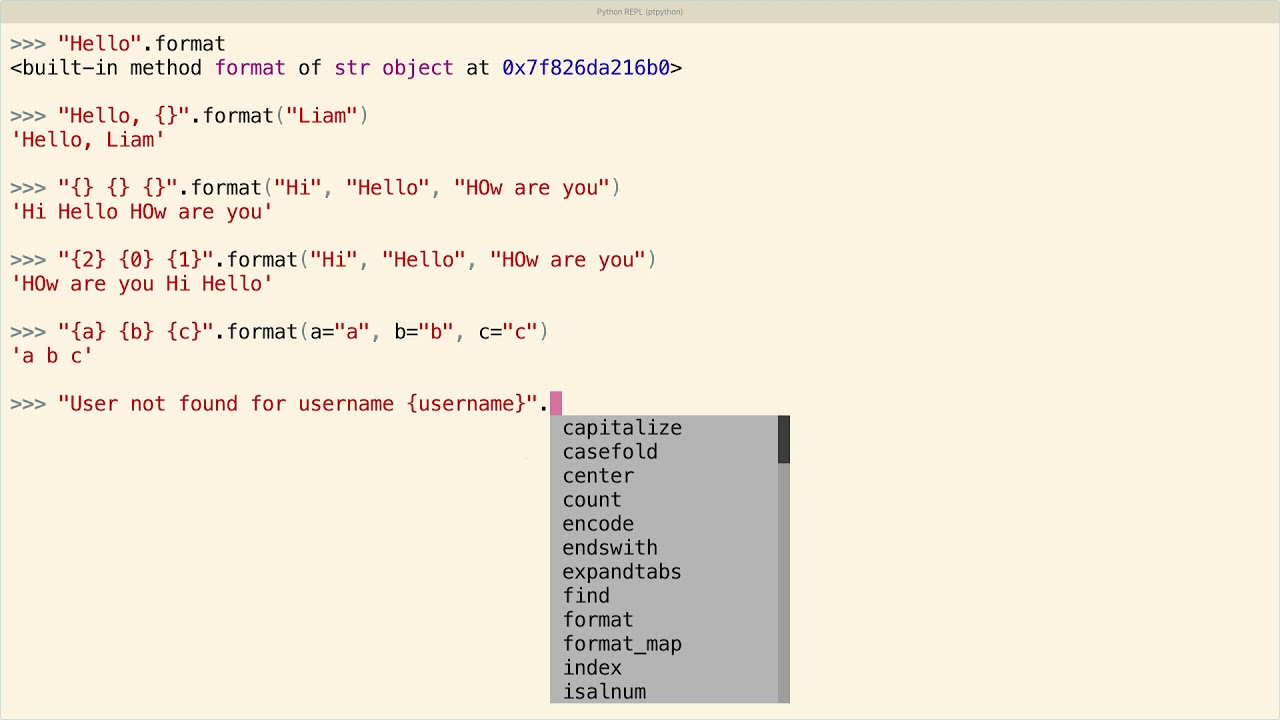 The Python String .Format() Method