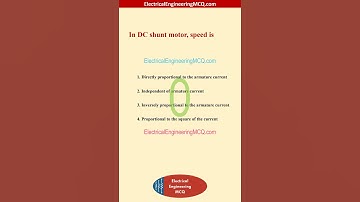 In DC shunt motor, speed is - Electrical Engineering MCQ