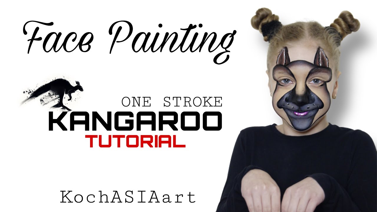 Face Painting Kangaroo One Stroke Tutorial / Artystyczne malowanie — free download
