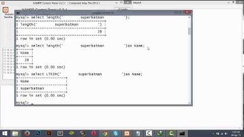 Interacting with SQL functions- UPPER(),LOWER(),LTRIM(),RTRIM(),TRIM(),SUBSTR()