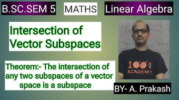 B.SC. Sem (5); MATHS. Linear Algebra; || Intersection of two Vector Subspaces||. BY— A. Prakash.