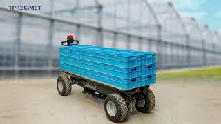 Alltrack DZ - harvest trolley on rubber wheels with electric steering for foil greenhouses