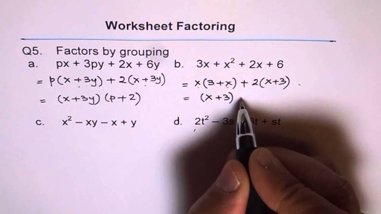 Factor By Grouping Worksheet 5 - YouTube