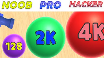 NOOB vs PRO vs HACKER IN 2048 SHOOT (2048 BALLS 3D)