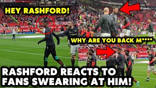OMG! Man Utd players intervene to pull Rashford away from fan shouting abuse at forward pre-match!