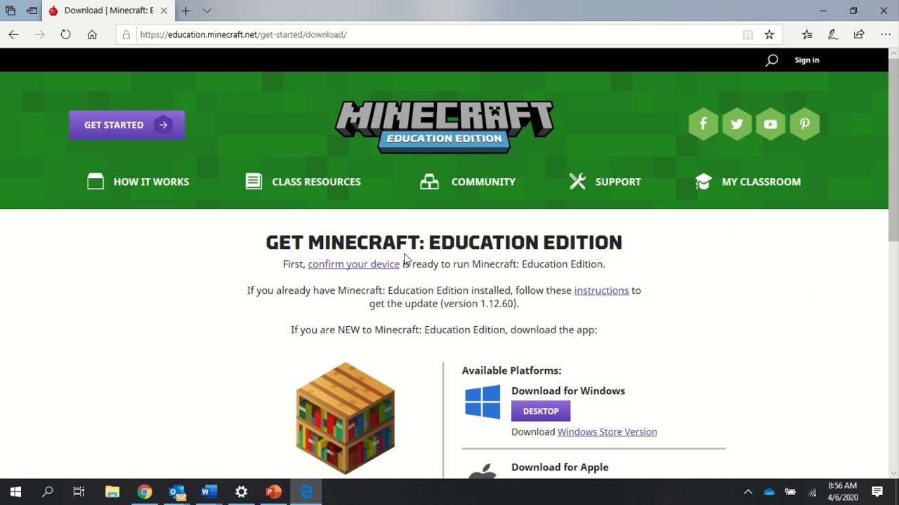 PC/Mac: Downloading Minecraft EE Lessons From Google Classroom