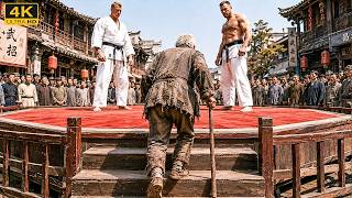擂台比武！日本武士暗器偷襲，怎老頭竟是蓋世宗師，剛猛太極教他做人！ #movie #比武 #擂台 #kungfu #mma #ipman