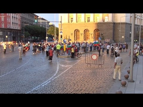 Protest in Sofia 28.08.2013 in front of Council of Ministers in Full HD 3D