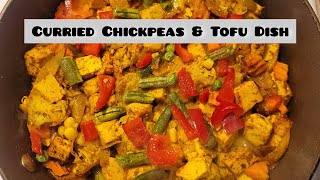 How to make curry tofu and chickpeas with coconut milk||Vegan Dish