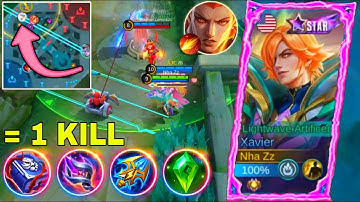 XAVIER Long Rang Ultimate One Shot Delete Enemy!! XAVIER Global Build & Emblem 2025 | Mobile Legends