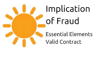 Implication of fraud | Other Essential Elements of a Valid Contract | CA CPT | CS & CMA Foundation