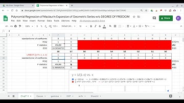 Polynomial Regression with NO DEGREE OF FREEDOM using ARRAYFORMULA SERIESSUM LINEST
