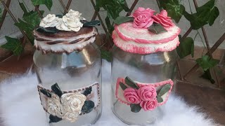 Pote de Vidro Decorado com Biscuit  - Diy Crafts