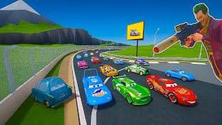 Racing Disney Pixar Cars - Professor Zündapp VS Lightning McQueen &amp; Friends The King Chick Hicks