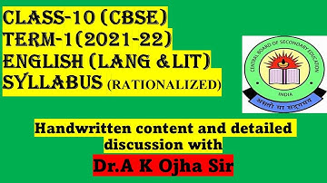 CBSE Class 10th Syllabus Term-1 English (Lang & Lit) 2021-22(Latest Rationalized Syllabus)