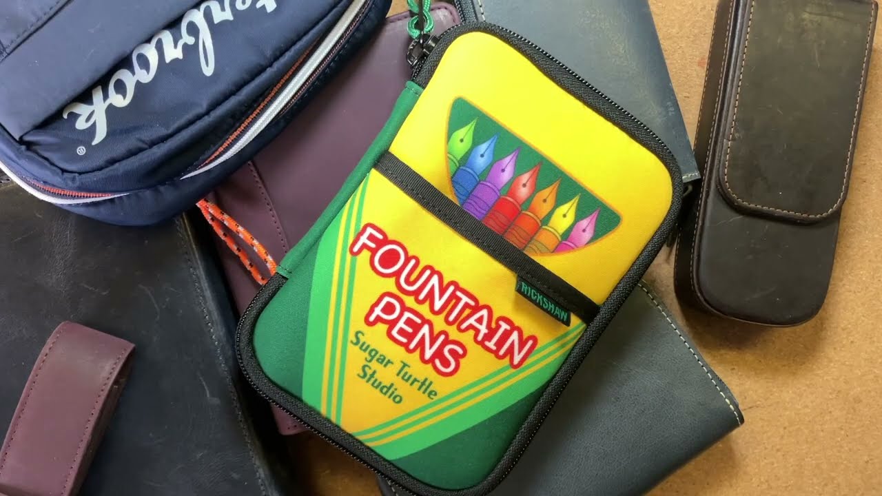my pen pouch collection | Esterbrook, Galen Leather, Girologio, Rickshaw, Shibui