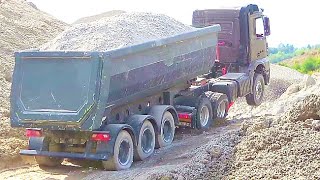 BIGGEST RC CONSTRUCTION SITE! MERCEDES AROCS 6X6! TAMIYA GLOBE LINER 6X6! KOMATSU TRUCK ACCIDENT