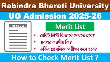 Rabindra Bharati University UG Admission 2025: BFA, BVA Merit List & Correction | RBU Entrance Date?