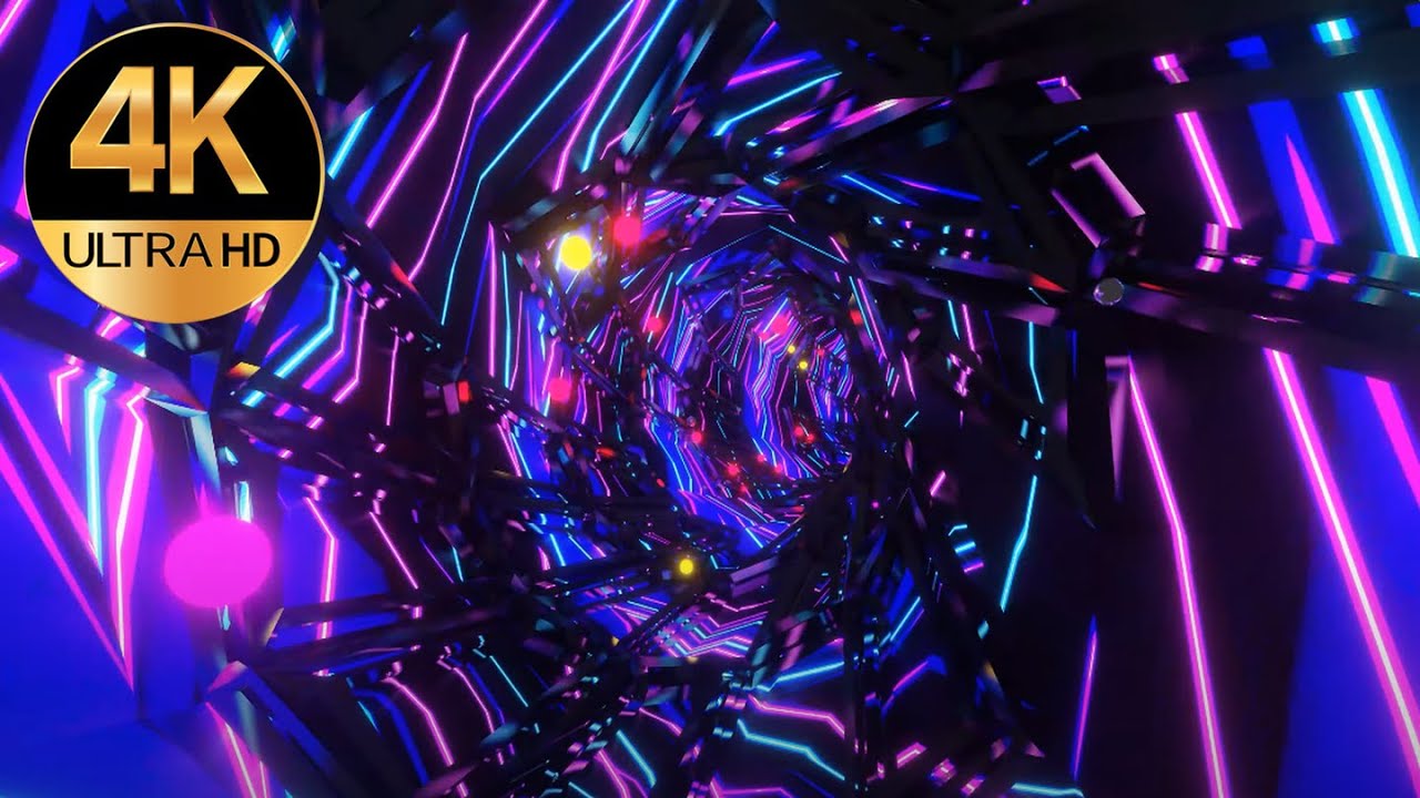 9 hour TV 4k fast moving Metallic Blue Pink Color Relaxing Meditation Video Tunnel Background loop
