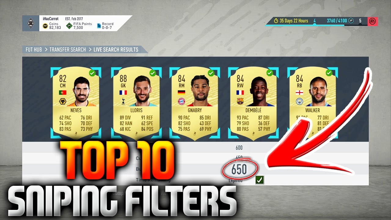 Sniping Filters  FUT Trading Methods