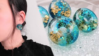 【UVレジン】透明感と奥行き感の春夏涼し気ピアス/I made a cool spring and summer cool earring with transparency and depth