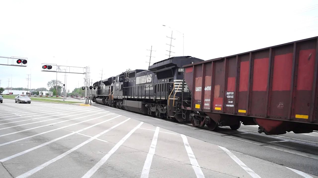 At Villa Park Illinois...  From Out Of Nowhere The Freight Blasts Through!