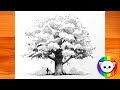 How to draw a tree step by step || आसान चित्र