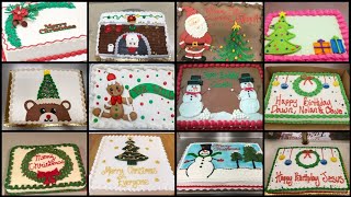 Christmas Sheet Cake Decorating ideas | Christmas Square Cake Decoration | Best Christmas Cakes