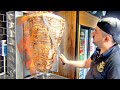 Massive doner kebab meat cutting topranked doner kebab shop 1000 sold a day turkish street food