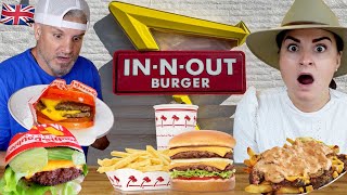 Brits Try INNOUT Burger for the first time in the USA!