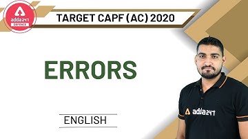 UPSC CAPF AC 2020 | English | Errors