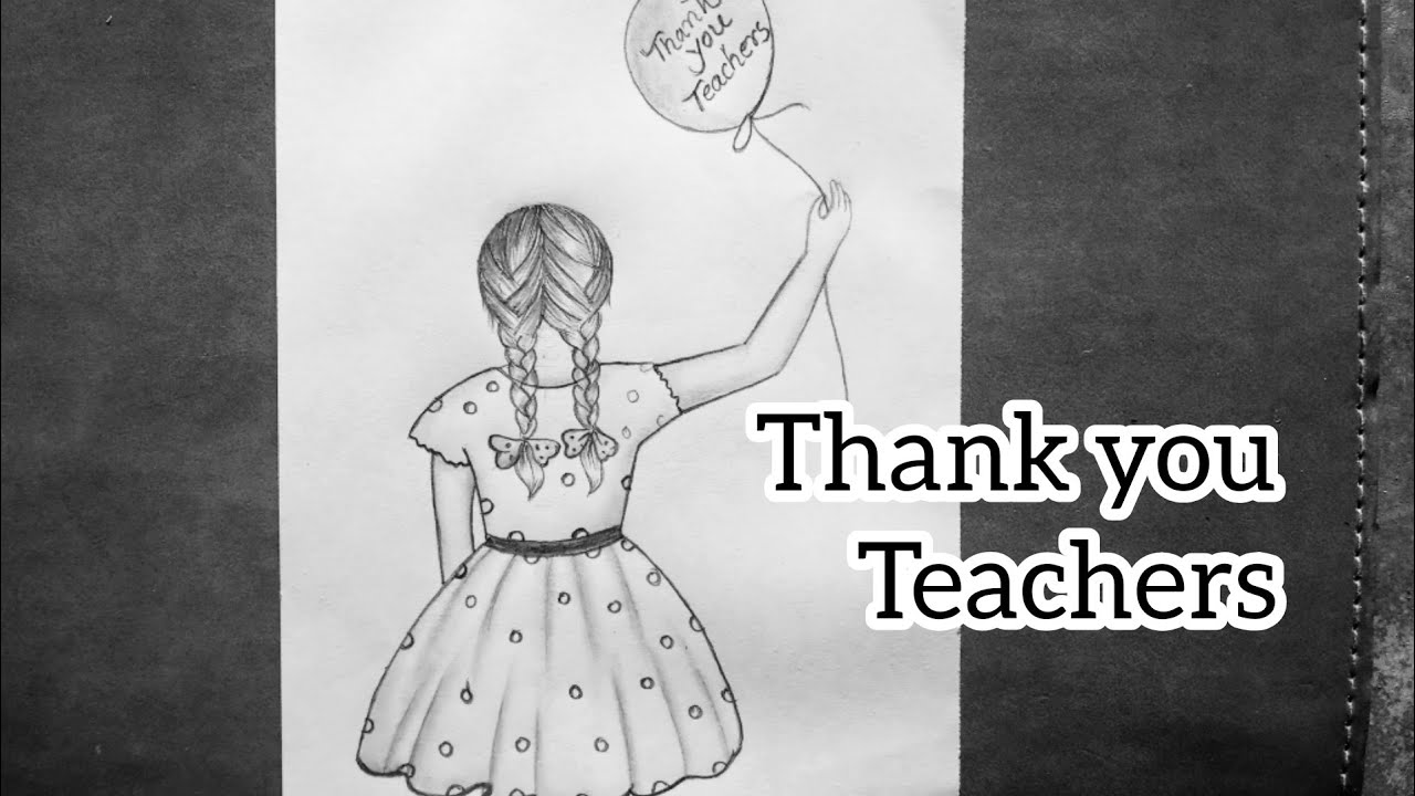 Teachers day drawing tutorial step by step for beginners/" Thank you