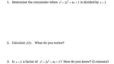 Factoring Polynomials: The Factor Theorem (MHF4U)