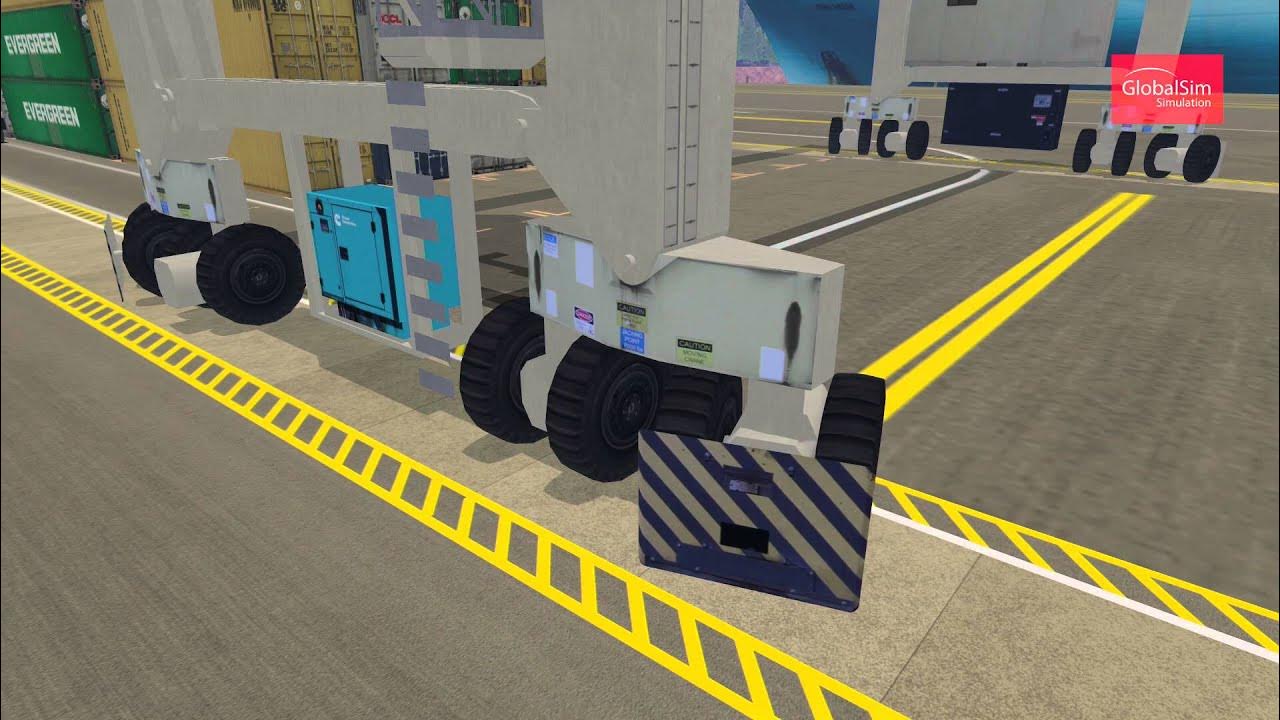 RTG Rubber Tyred Gantry Crane Simulator by GlobalSim YouTube