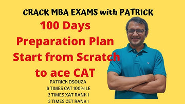 100 Days Preparation Plan - Start from Scratch  | CAT | Patrick Dsouza | 6 times CAT 100%ile