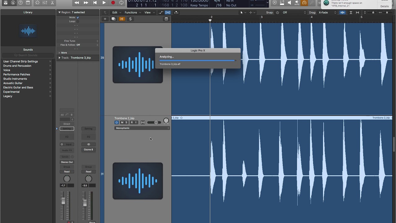 Logic X Pro Comping Horn Section Tightening with Flex Editing YouTube