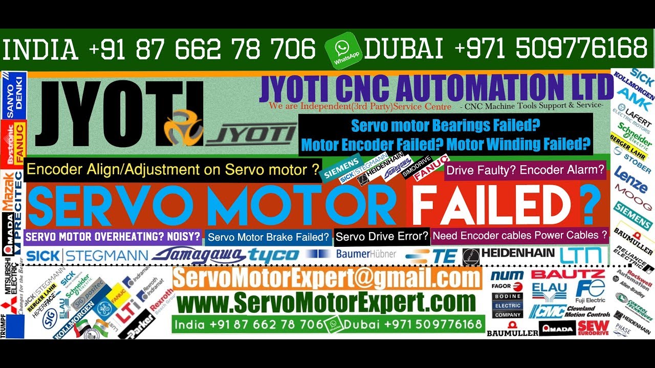 Jyoti Machine CNC Spindle Motor Repairs, Servo Overheat Fault, Servo