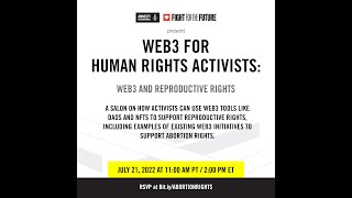 Human Rights & Web3 for Activists: Salon #7 hosted by Amnesty International & Fight for the Future