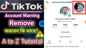 How to remove TikTok Warning I TikTok account Warning problem solved