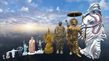 Statue Size Comparison in 3D Animation | Realistic World Data