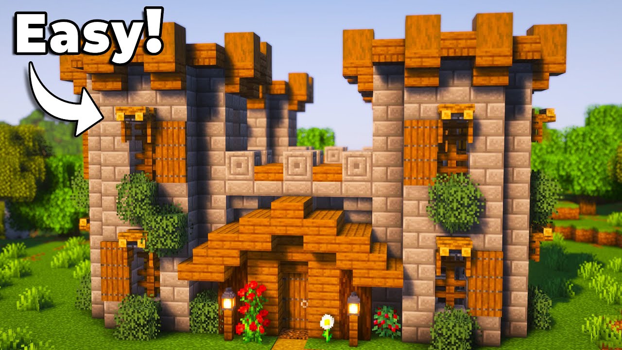 Quick Build Minecraft Castle Minecraft: How To Build an EASY Survival Castle - YouTube