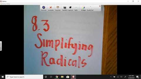 8.3 #1 - 2  Video Notes Simplifying Radicals