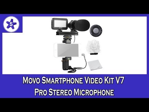 Movo Smartphone Video Kit V7 with Grip Rig, Pro Stereo Microphone, LED Light & Wireless Remote